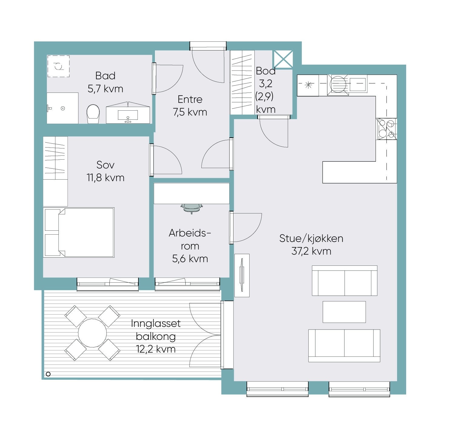 LG12-plantegninger plantegninger finn_Type 8.jpg Galleribilde