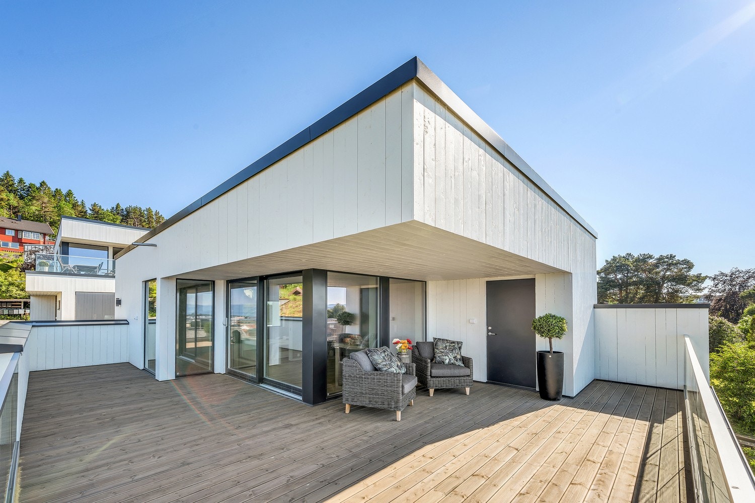 Fra terrasse, foto fra fra første byggetrinn. Galleribilde