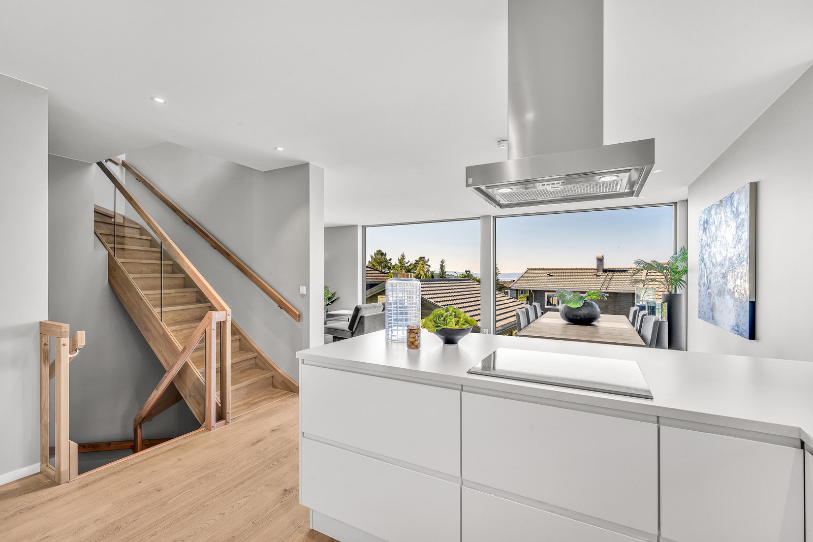 Fantastisk utsikt fra kjøkkenet, foto fra første byggetrinn. Galleribilde