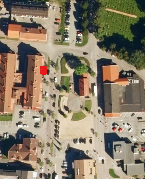 Lokalets beliggenhet mot Fila og Sande Torg Galleribilde