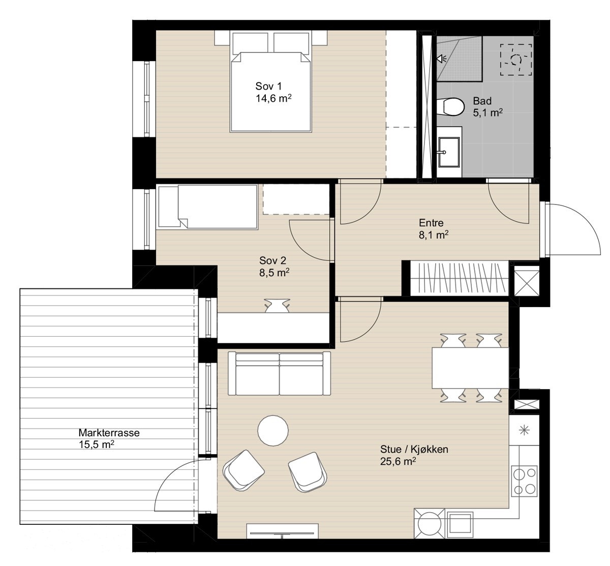 Leilighet B 102 Galleribilde