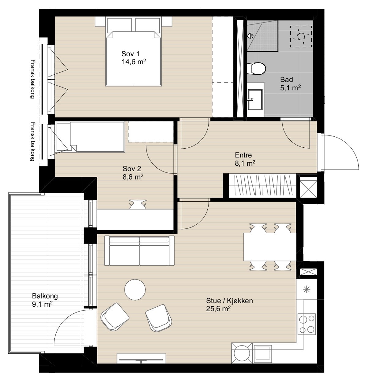 Leilighet B 202 Galleribilde