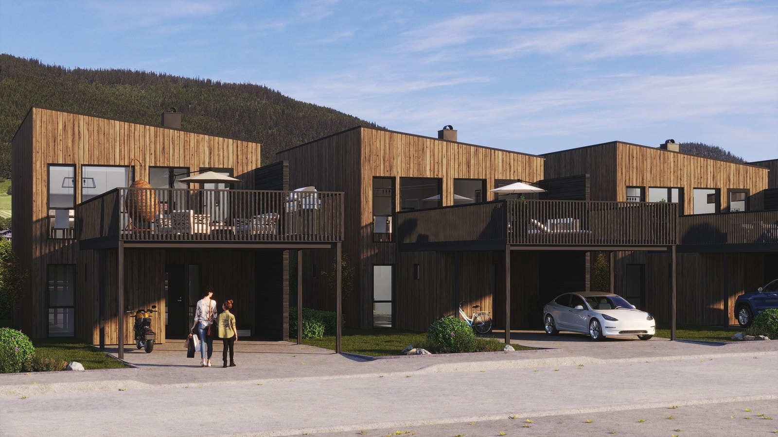 6 Flotte eneboliger med gode planløsninger, carport og store terrasser. Illustrasjonen vil avvike Galleribilde