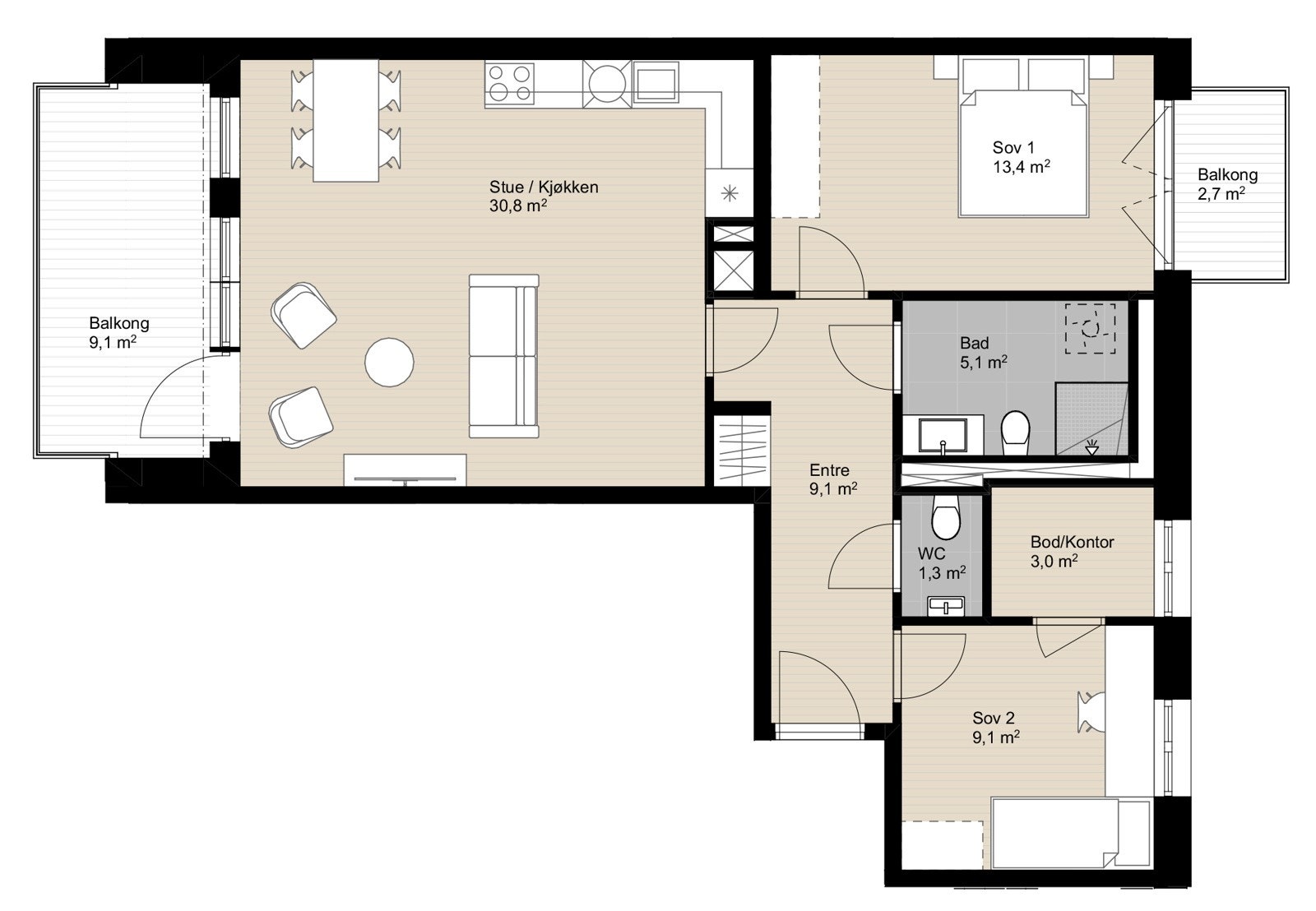 Leilighet A 203 Galleribilde