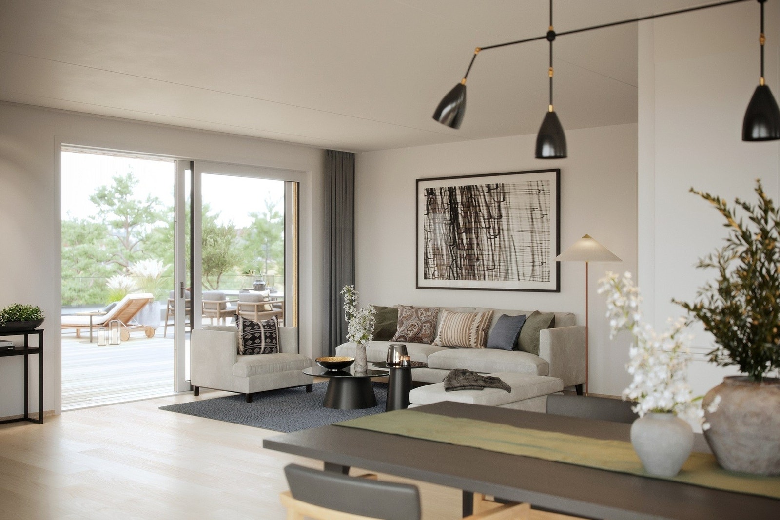 Illustrasjon fra 4-roms leilighet. Galleribilde