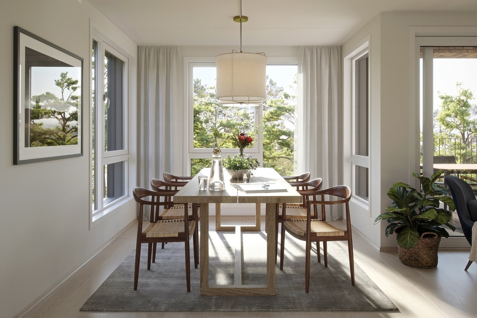 Illustrasjon fra 4-roms leilighet. Galleribilde