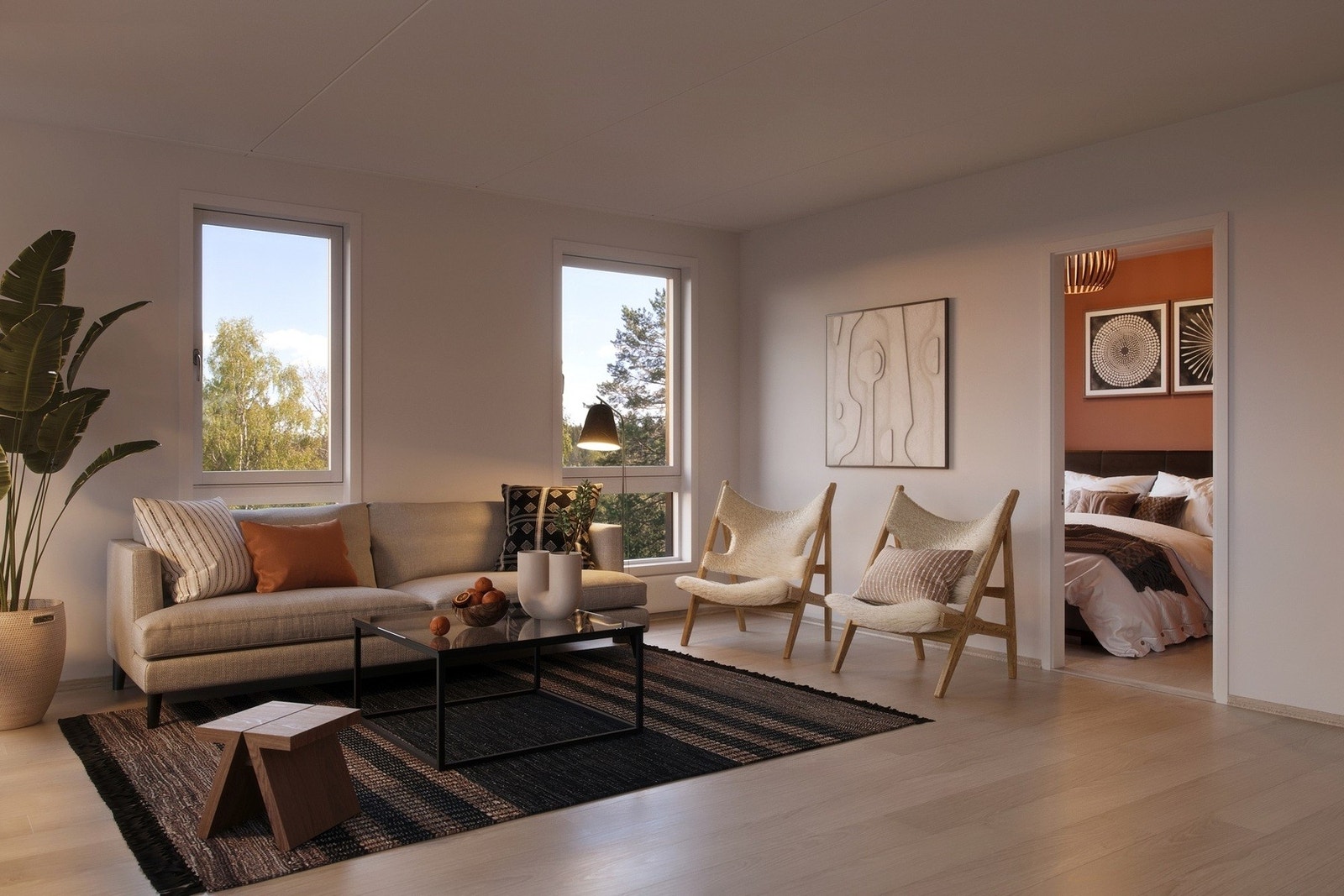 Illustrasjon fra 4-roms leilighet. Galleribilde