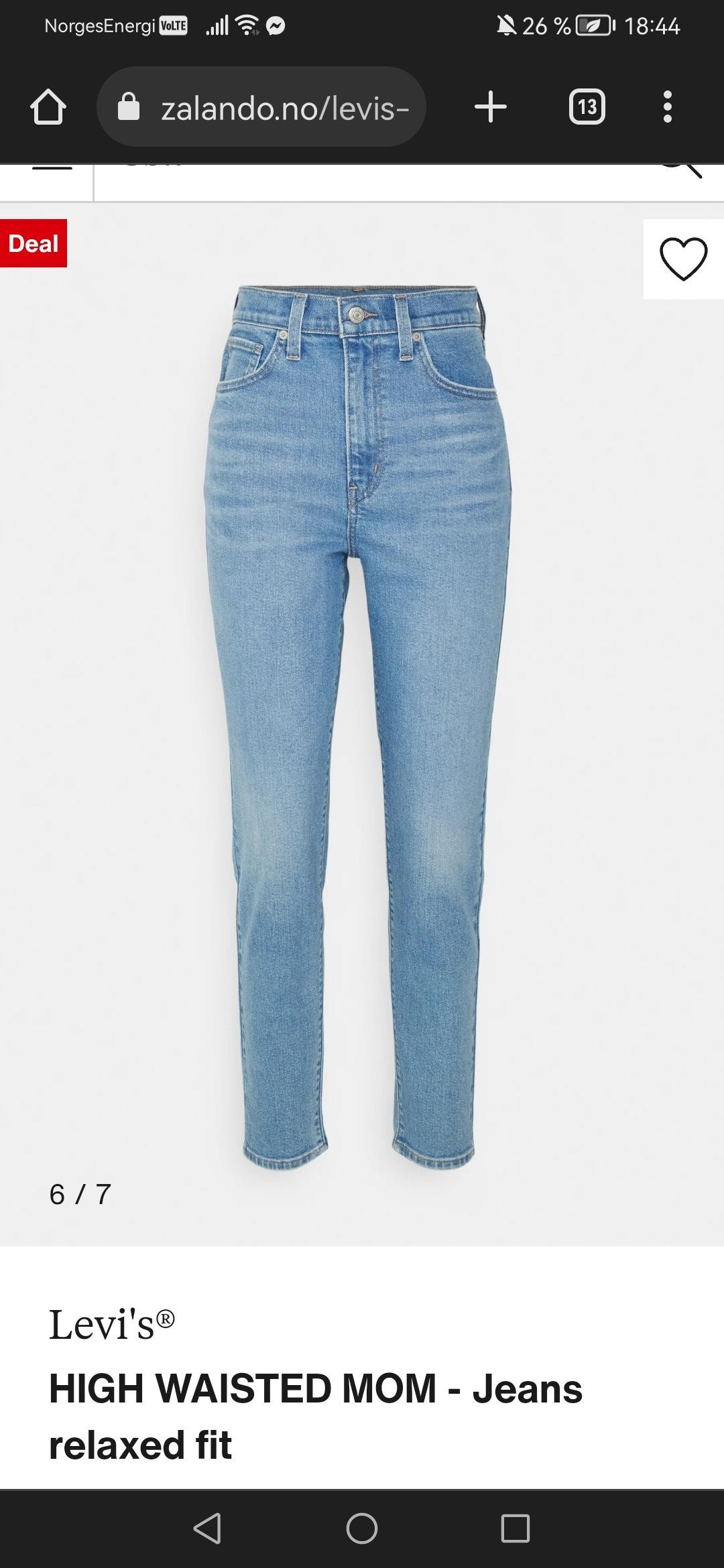 Levis Mom Jeans str 27 29 FINN torget