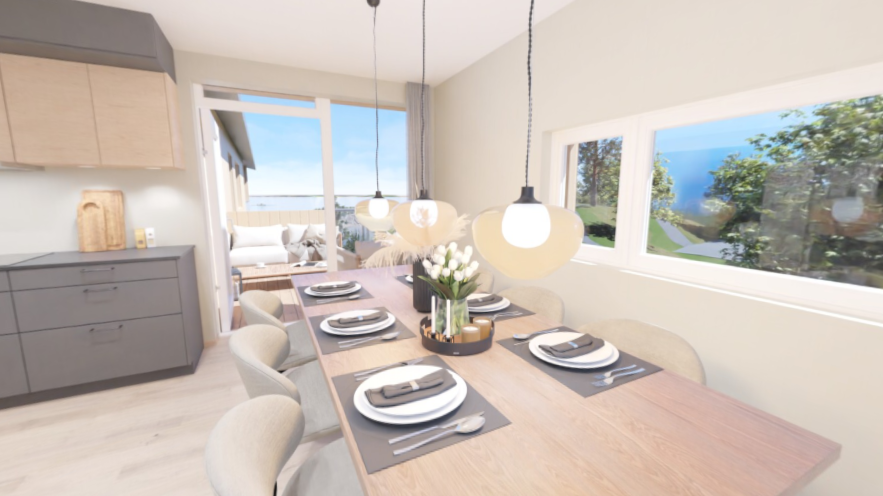 Spisestue med sjøutsikt Galleribilde