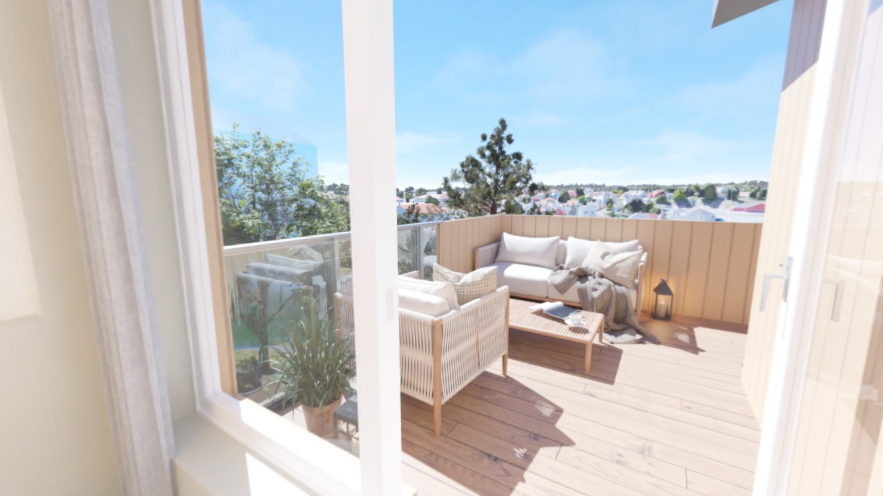 Balkong mot vest Galleribilde