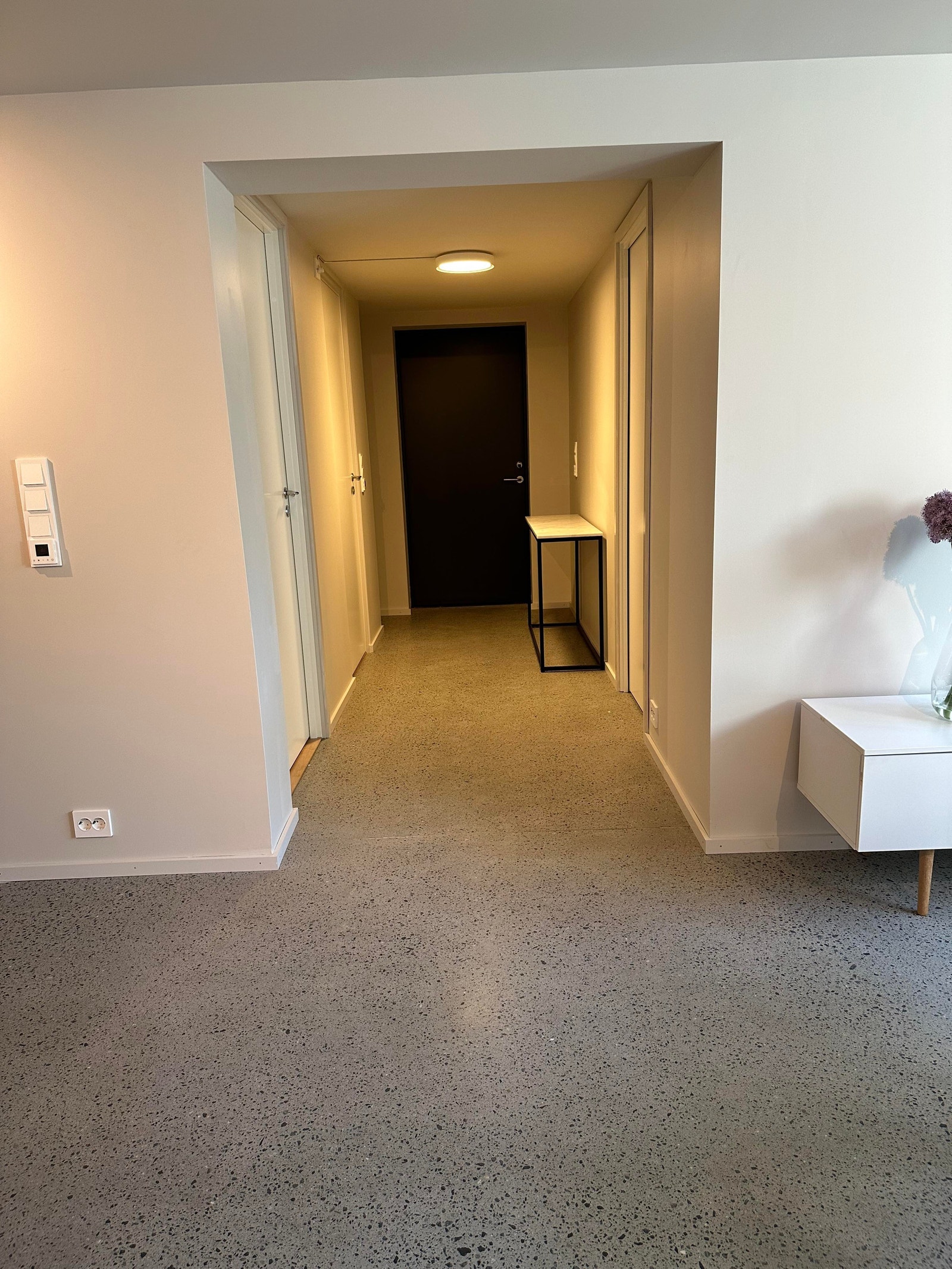 NB. Vi har skiftet ytterdør. Den har nå et vindu som gir mer lys inn i gangen. Galleribilde