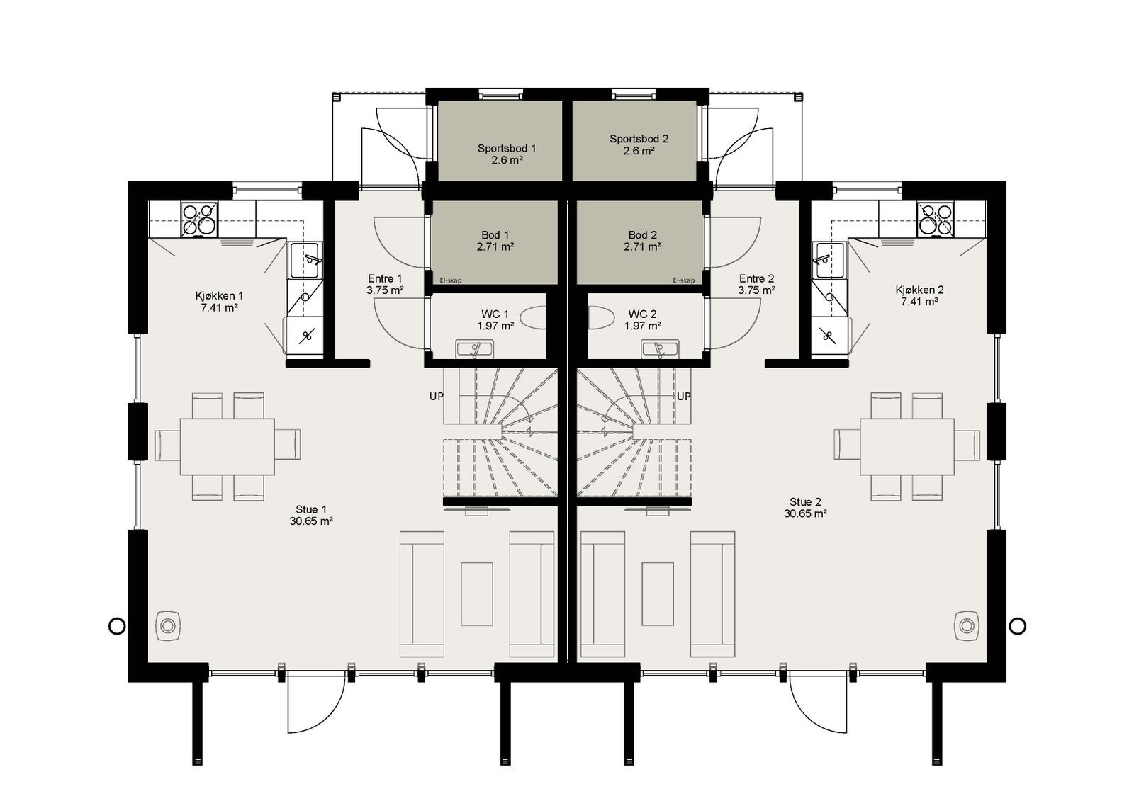 Plan 1. etg Solstad Borettslag Tøllemovegen Galleribilde