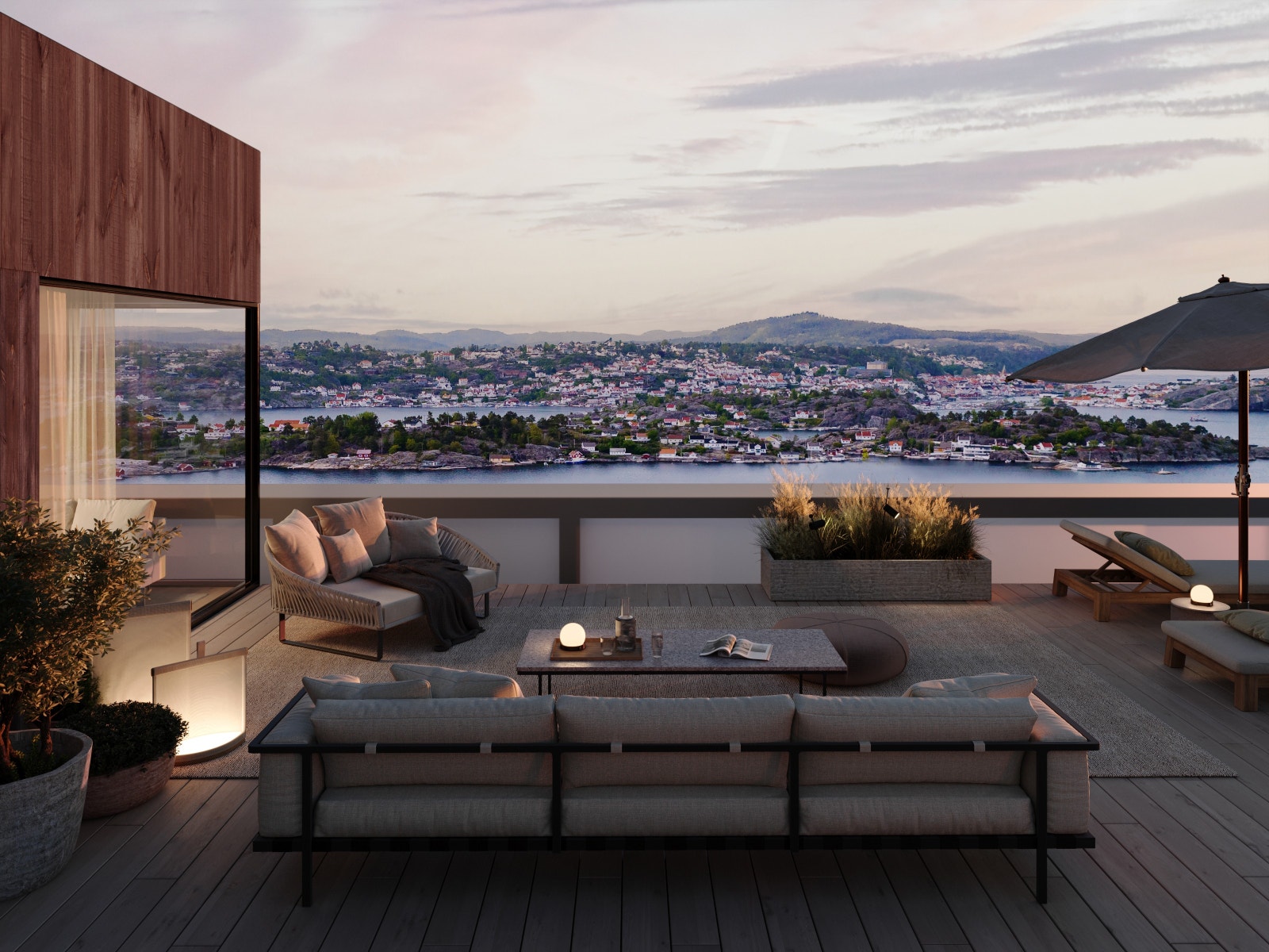 Skreddersydde fritidsleiligheter tegnet av de prisvinnende arkitektene Lundhagem, med majestetisk beliggenhet, storslagen utsikt og sol til langt på kveld. Galleribilde