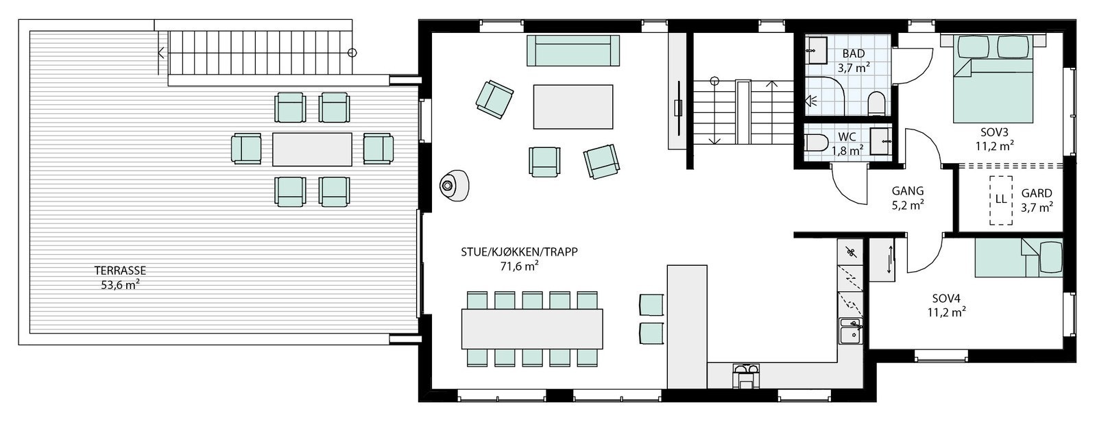 Illustrasjon plantegning 2. etasje Galleribilde