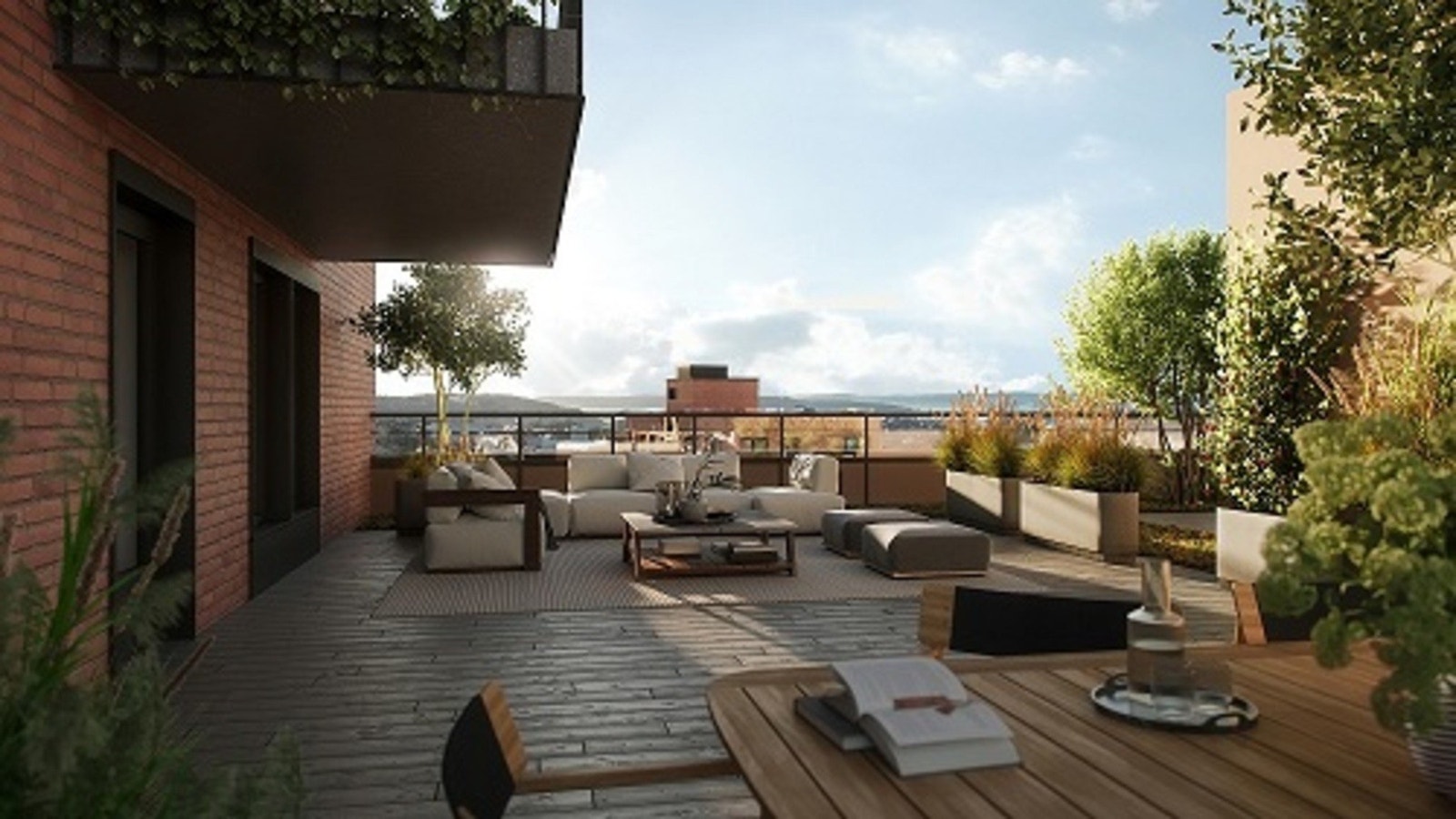 Leilighetene får balkong eller terrasse, mange med fantastisk utsikt Galleribilde