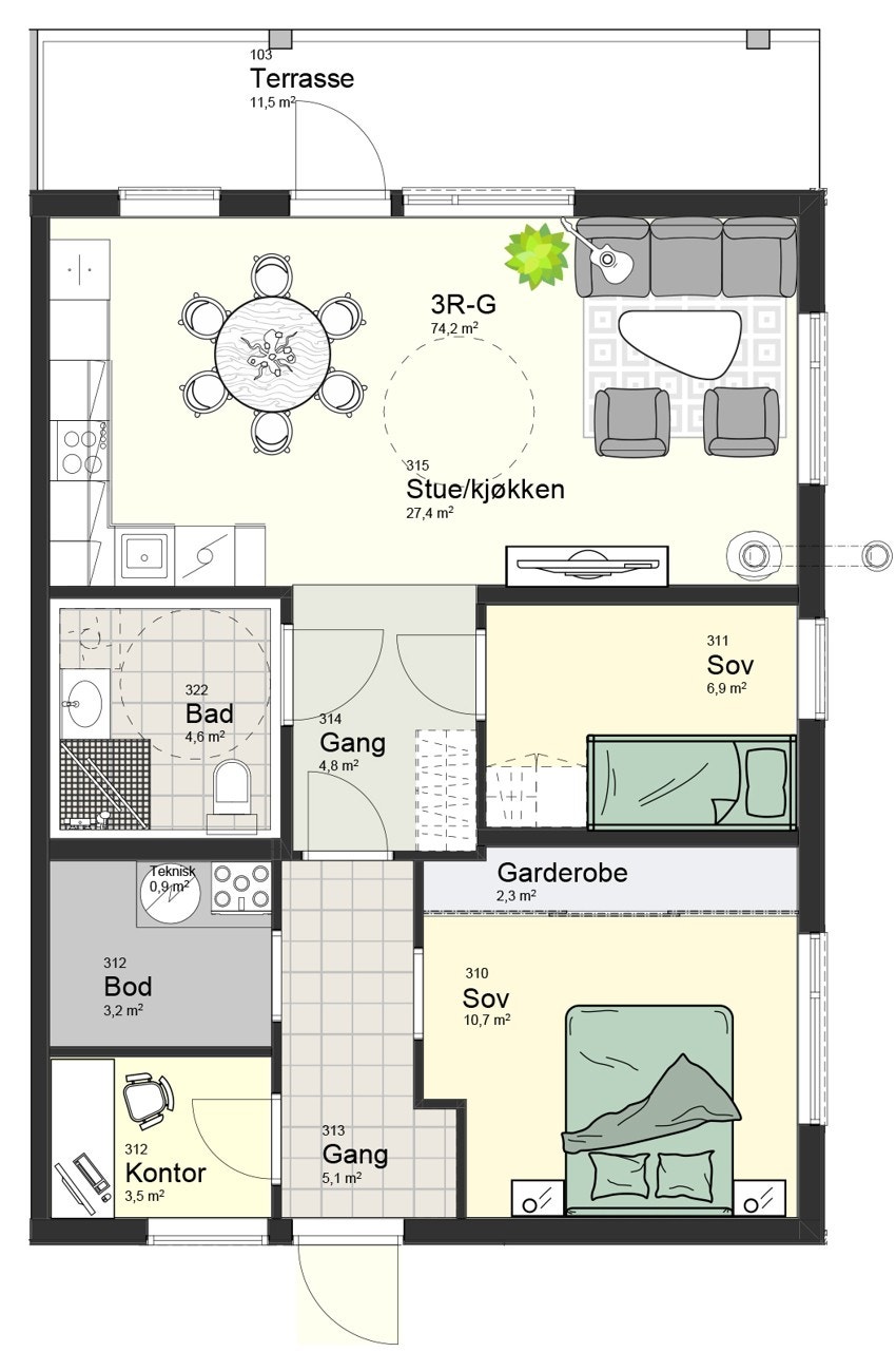 4R-S Plan 1 Galleribilde