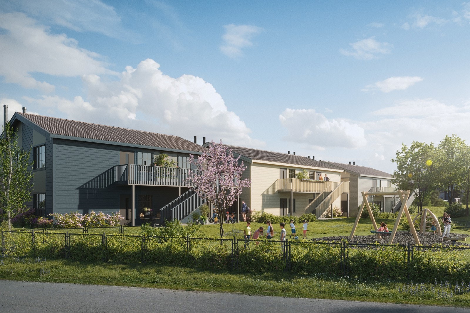 Inngangsparti med utv trapp opp i 2 etg Galleribilde