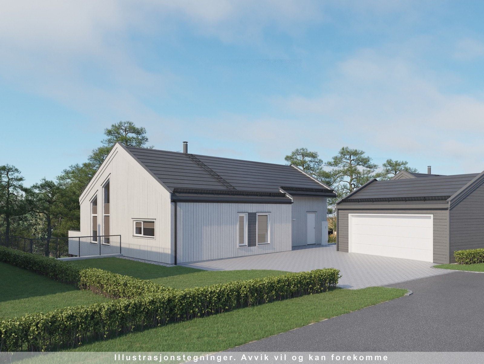 Illustrasjon fasade inngangsparti Galleribilde