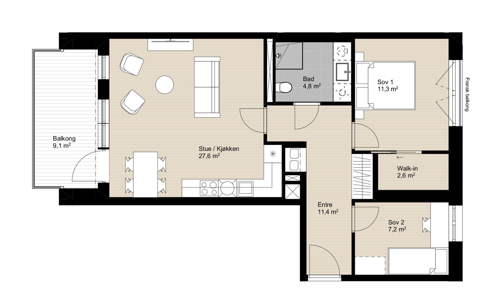 Leilighet B 203 Galleribilde