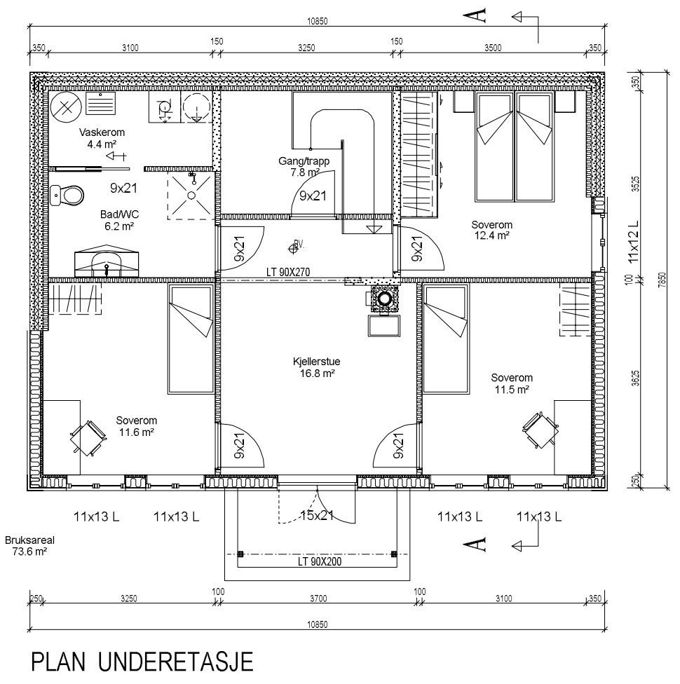 Plan underetasje Galleribilde