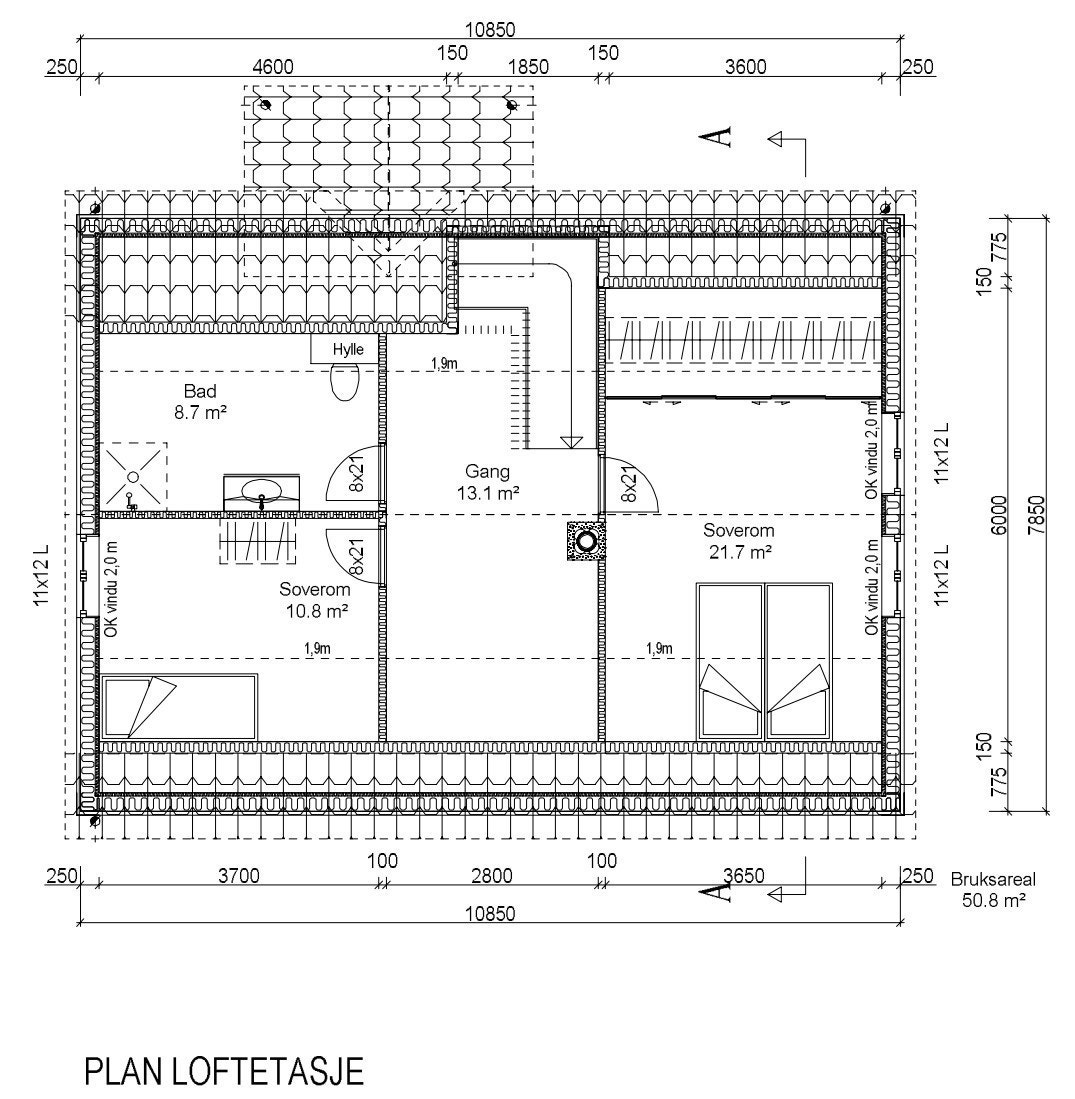 Loftetasje leveres uinnredet Galleribilde