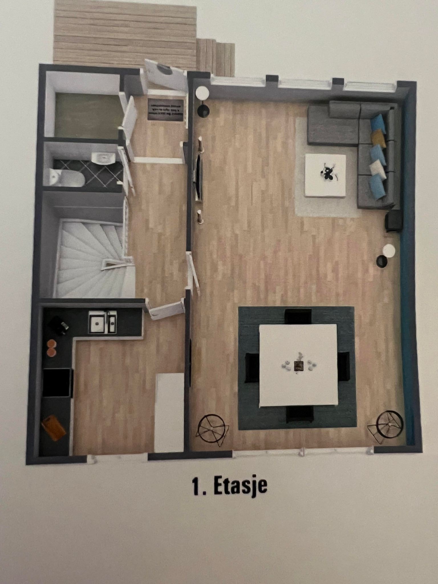 Det er litt gammel bilde, nå det er åpent kjøkenet Galleribilde