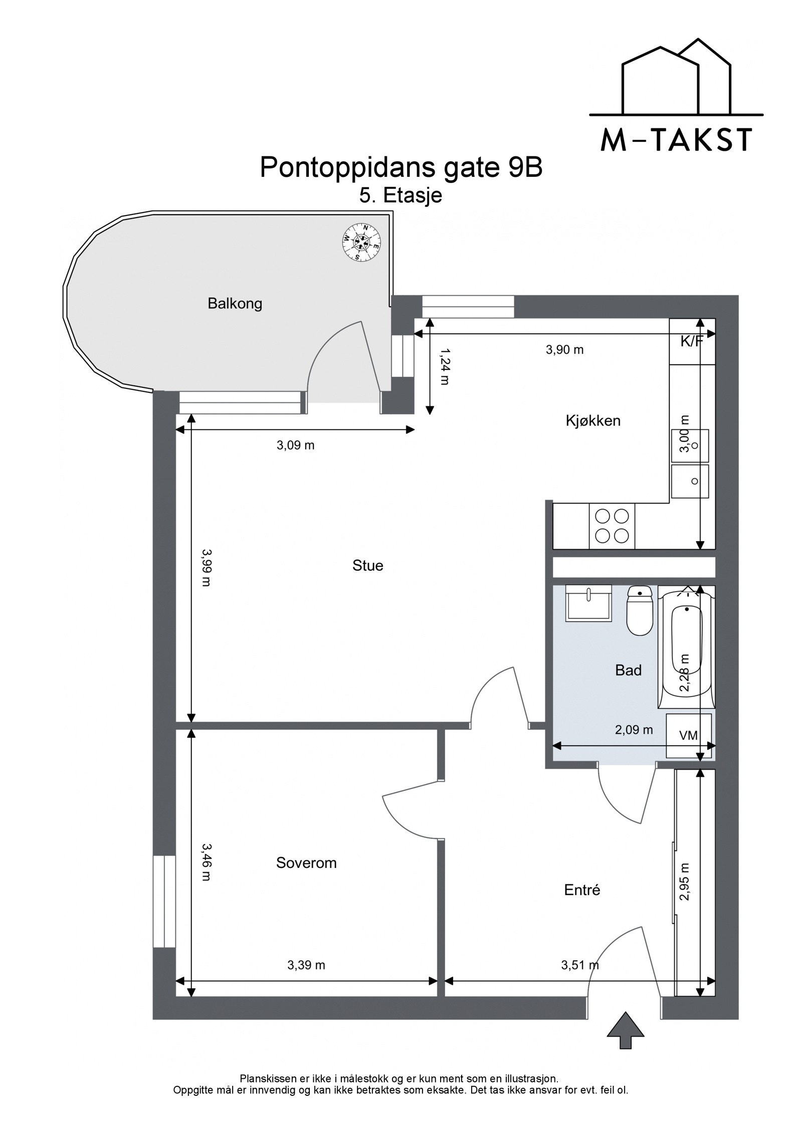 Plantegning Pontoppidans gate 9 B Galleribilde