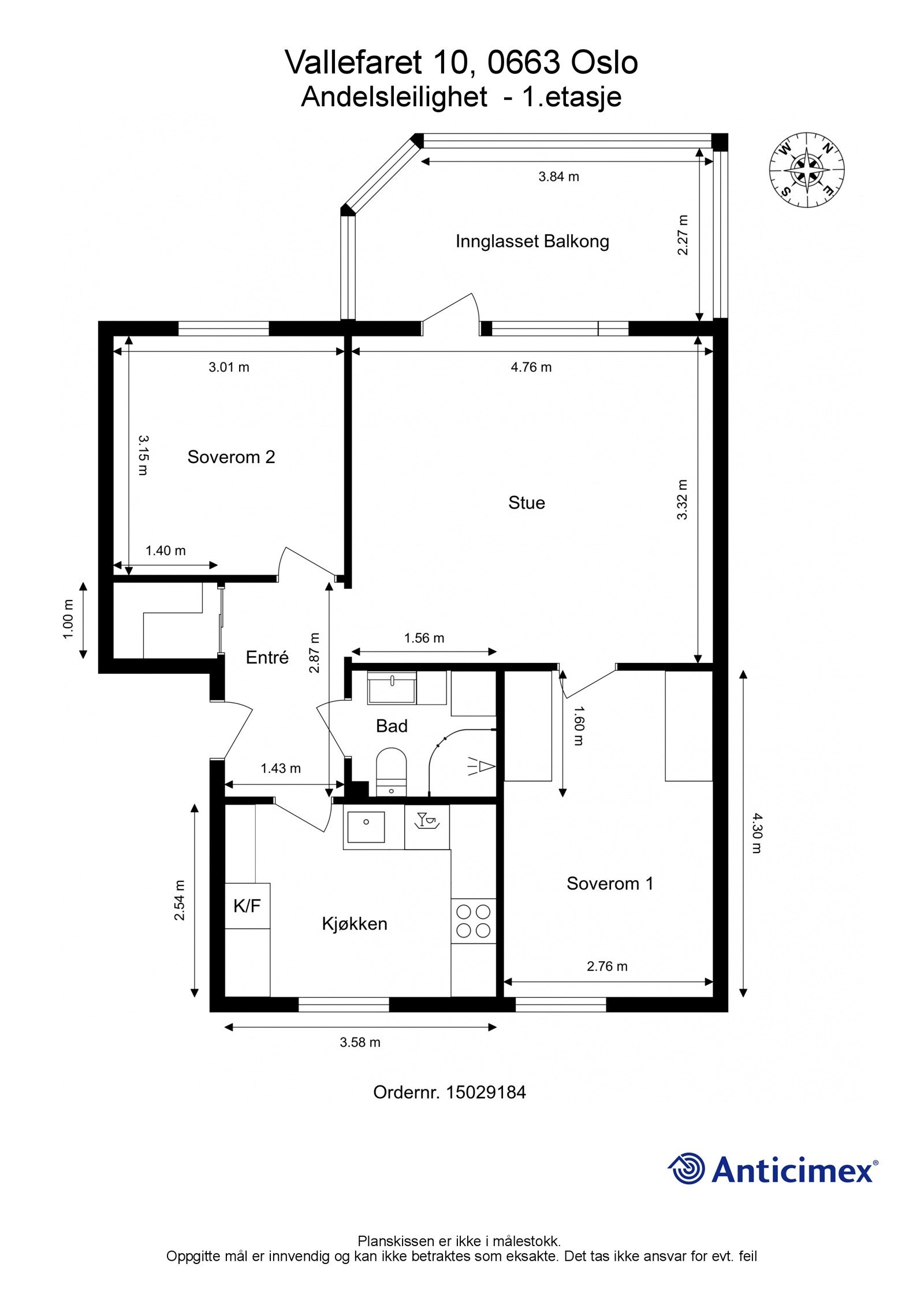 Leilighetens plantegning Galleribilde