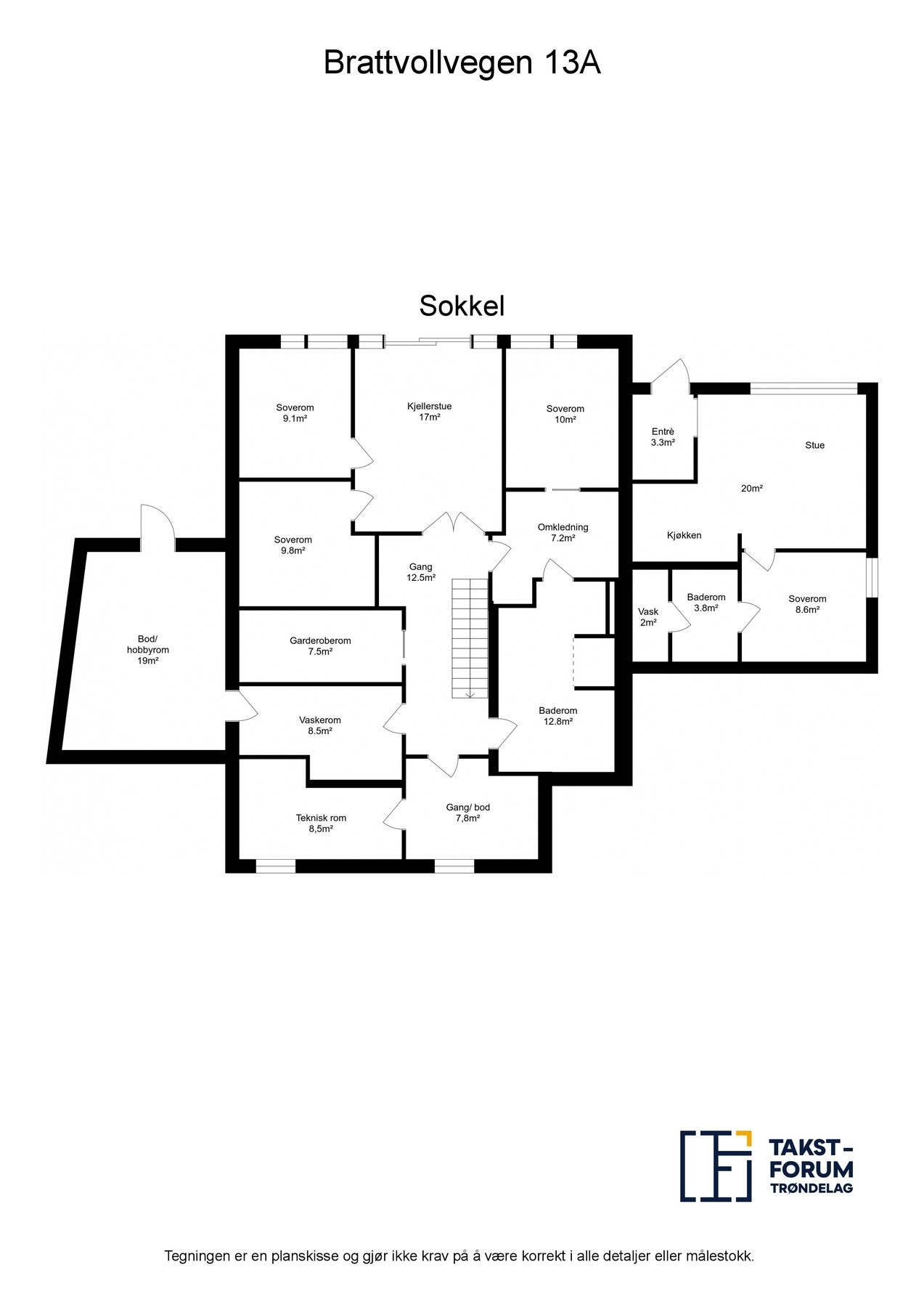 Planskisse sokkel Galleribilde