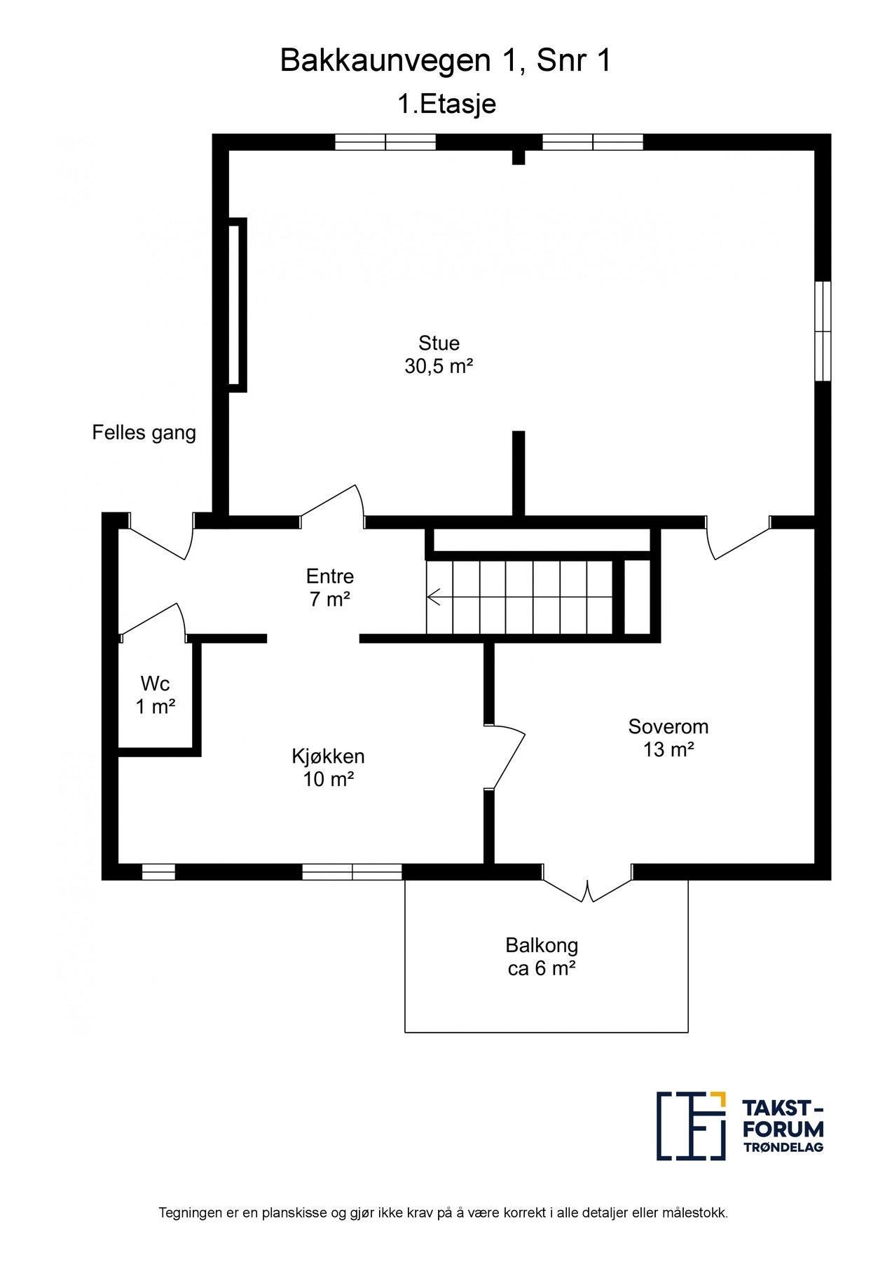 Planskisse med areal 1. etasje Galleribilde