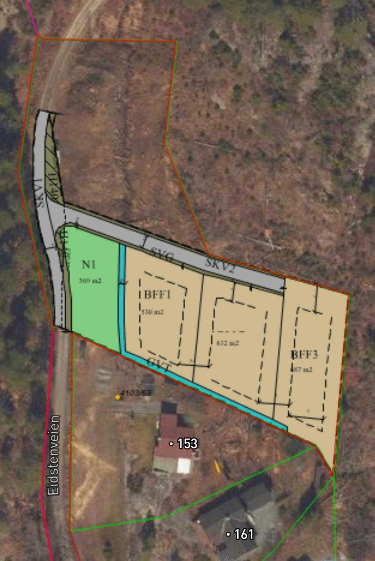 Situasjonskart tomter Galleribilde