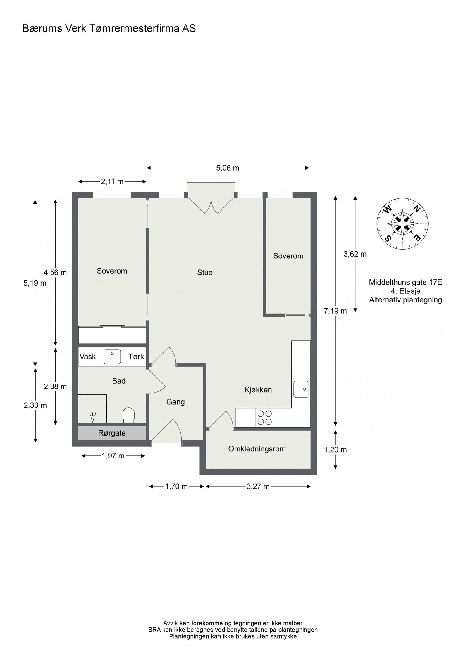 Alternativ plantegning. Mulighet for soverom nr. 2. Galleribilde