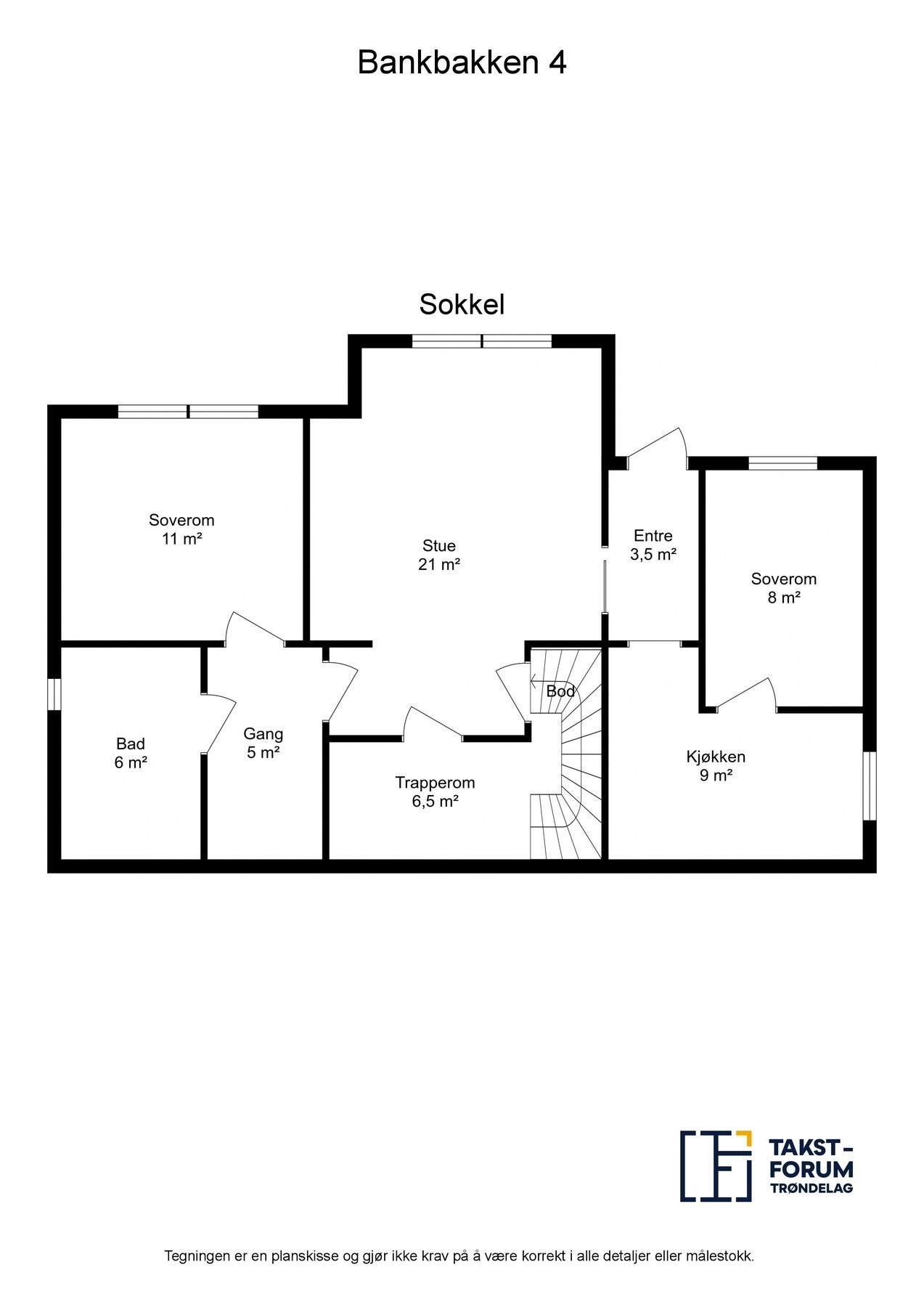 Planskisse sokkel etasje. Galleribilde