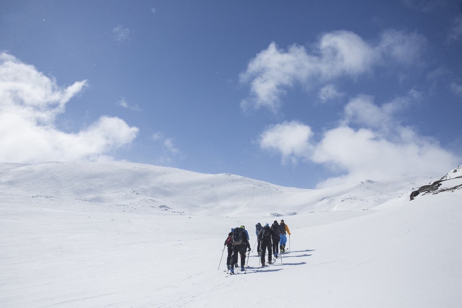 Hemsedal er kjent for sine mange og flotte toppturmuligheter. Snøen ligger ofte til mai/juni i høyfjellet. Foto Kalle Hägglund. Galleribilde