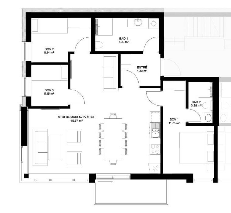 Planskisse Skarsnuten 905 - leilighet 811 Galleribilde