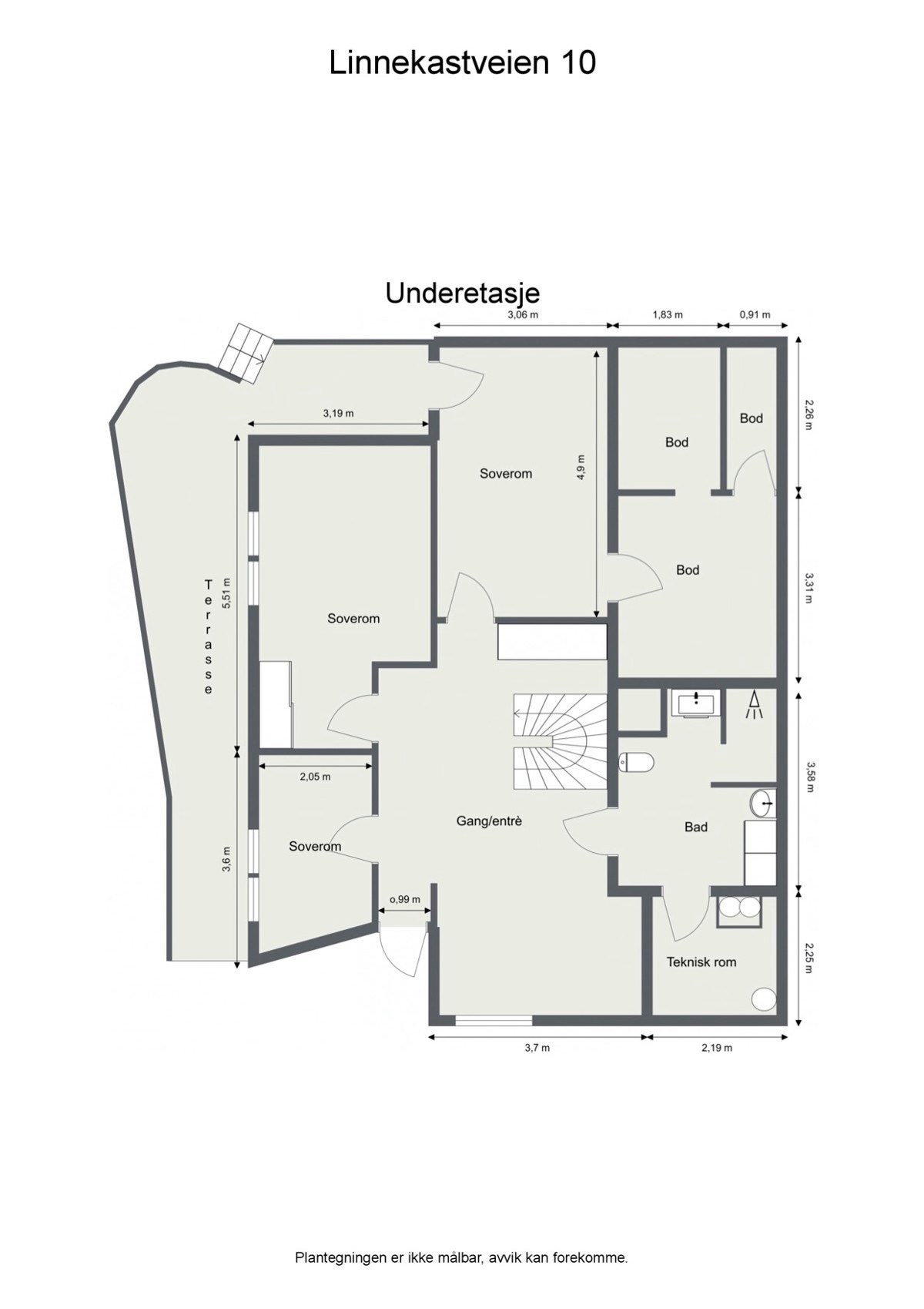 Plantegning - underetasje Galleribilde