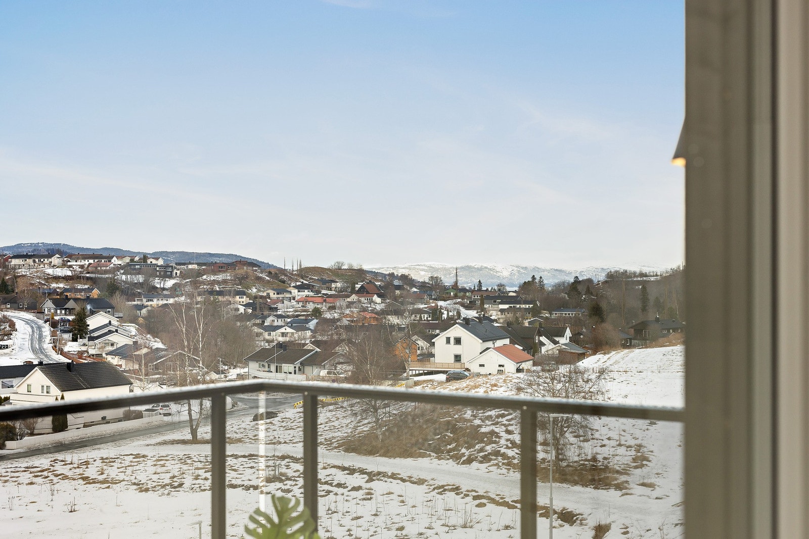 Utsiktsforhold over Sjetnemarka fra leiligheten. Galleribilde