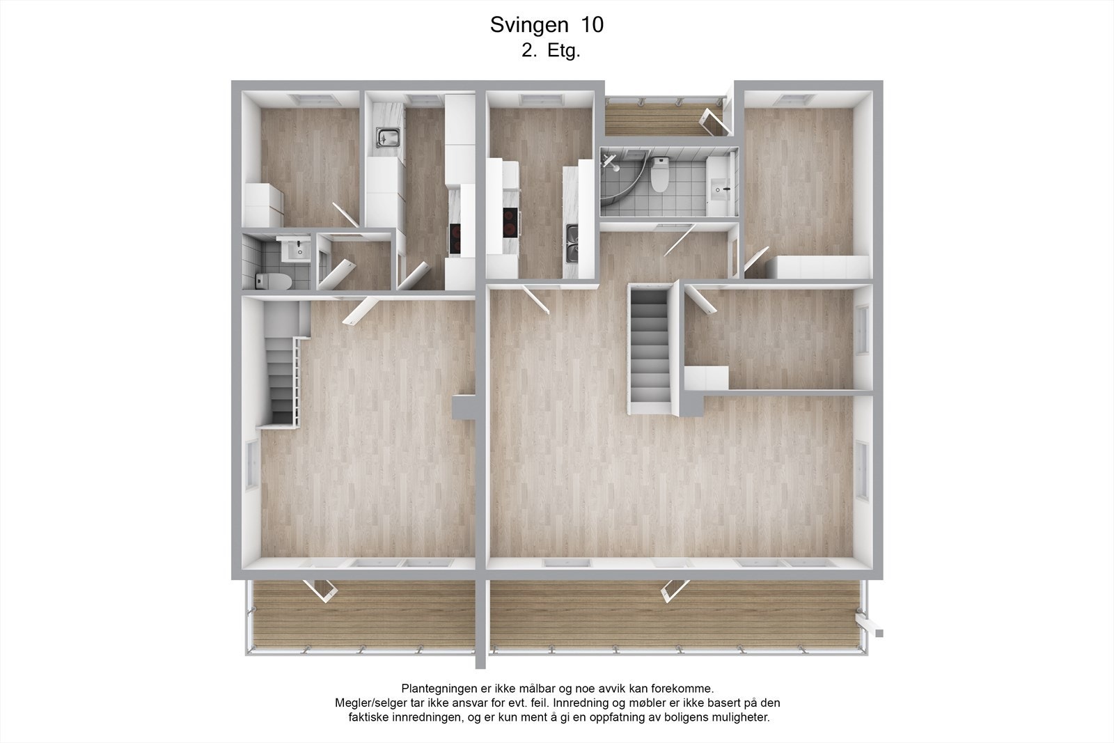 Planskisse 3D for 2.etasje for både 10A og 10B. Galleribilde