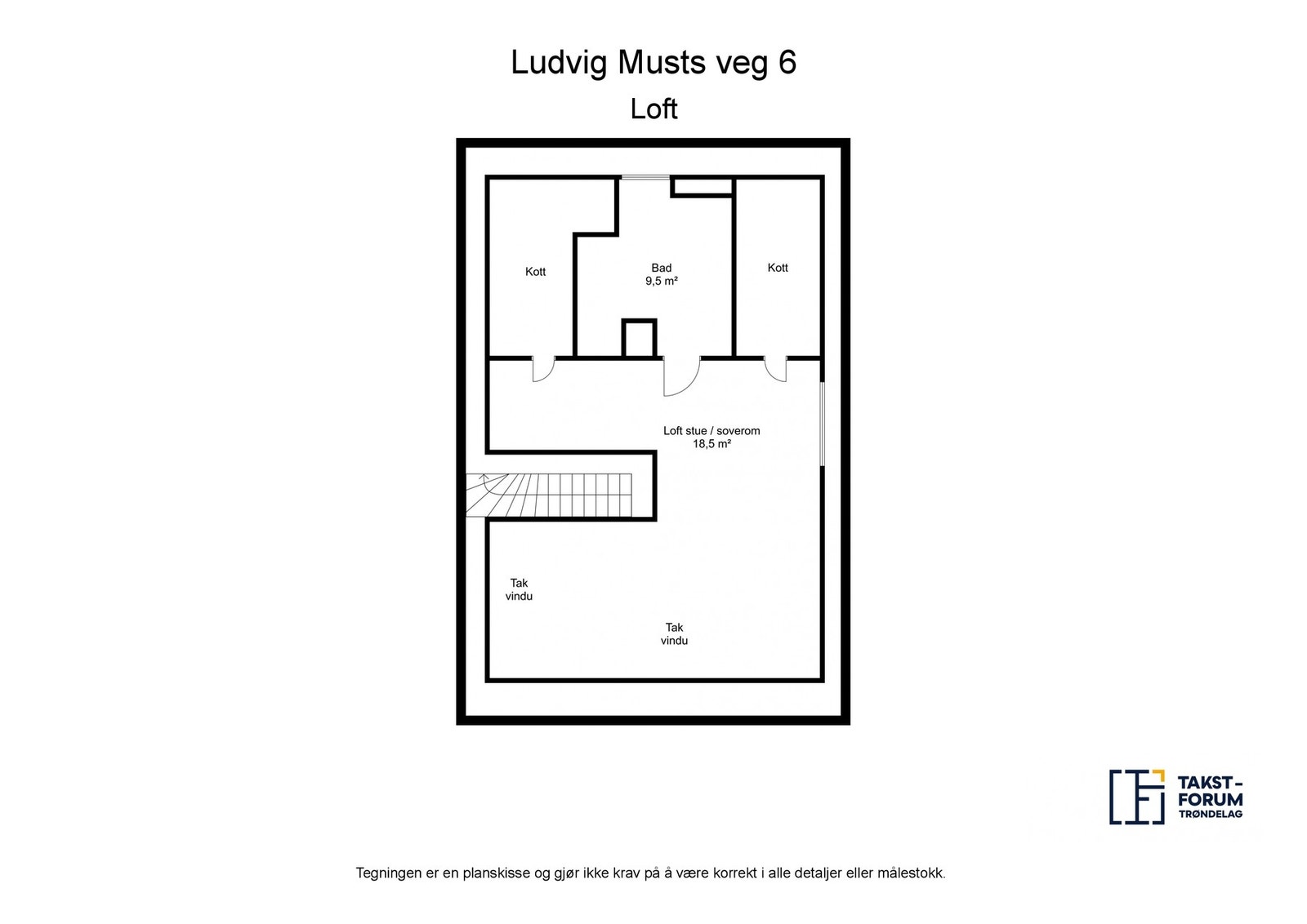 Plantegning loft. Galleribilde