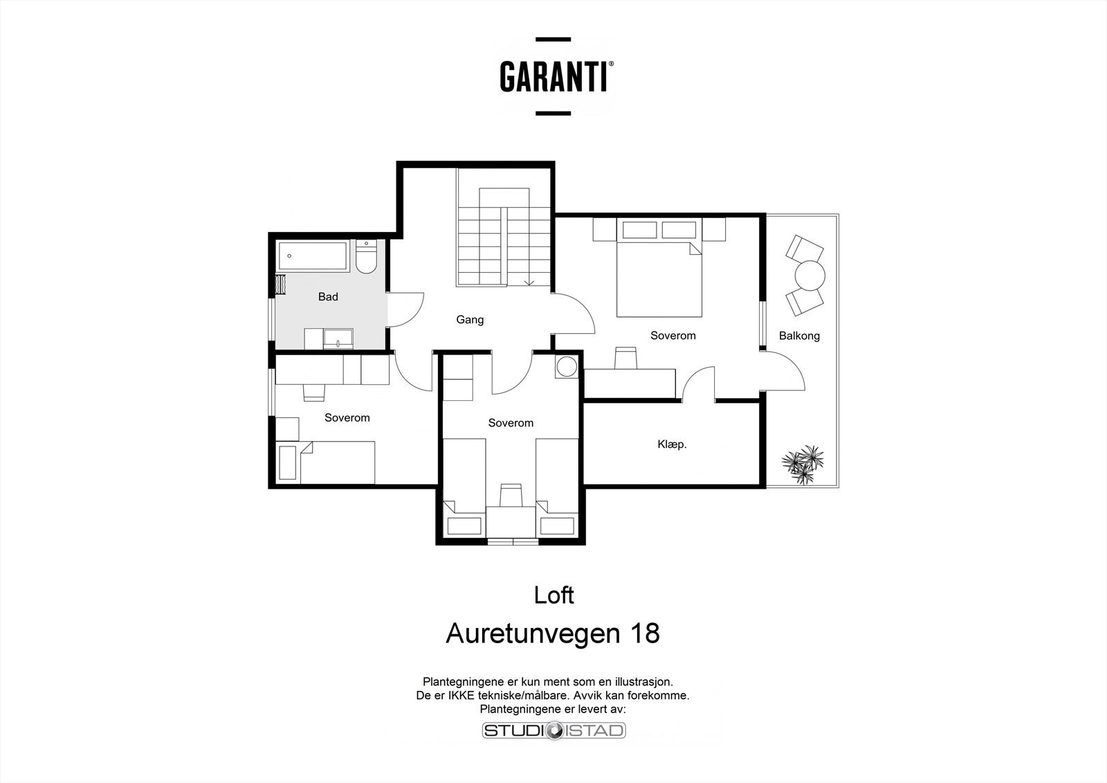 Plantegning loft Galleribilde