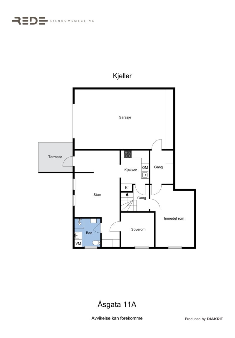 Plantegning kjeller. Galleribilde