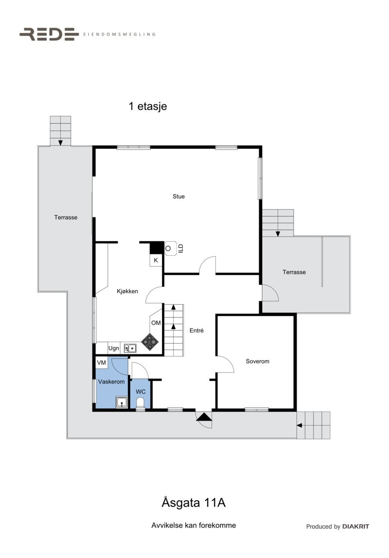 Plantegning 1.etg. Galleribilde
