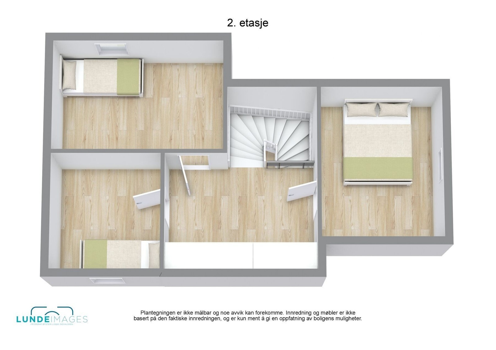 3D plantegning 2. etg. Galleribilde