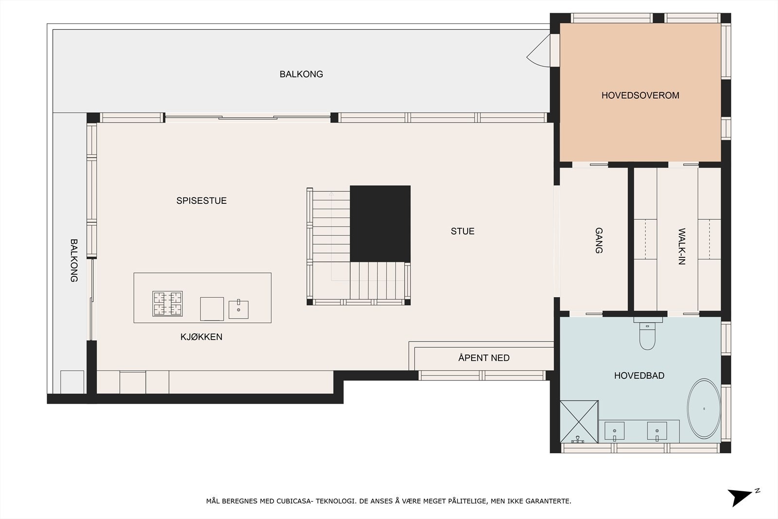 Plantegning andre etasje. Galleribilde