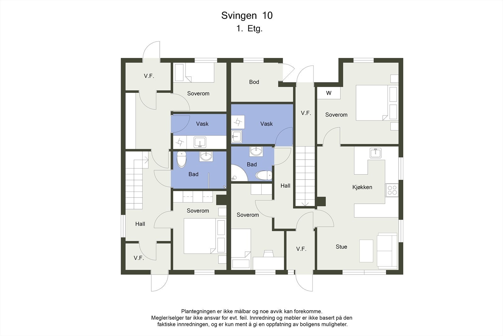 Planskisse 2D for 1.etasje for både 10B og 10A Galleribilde