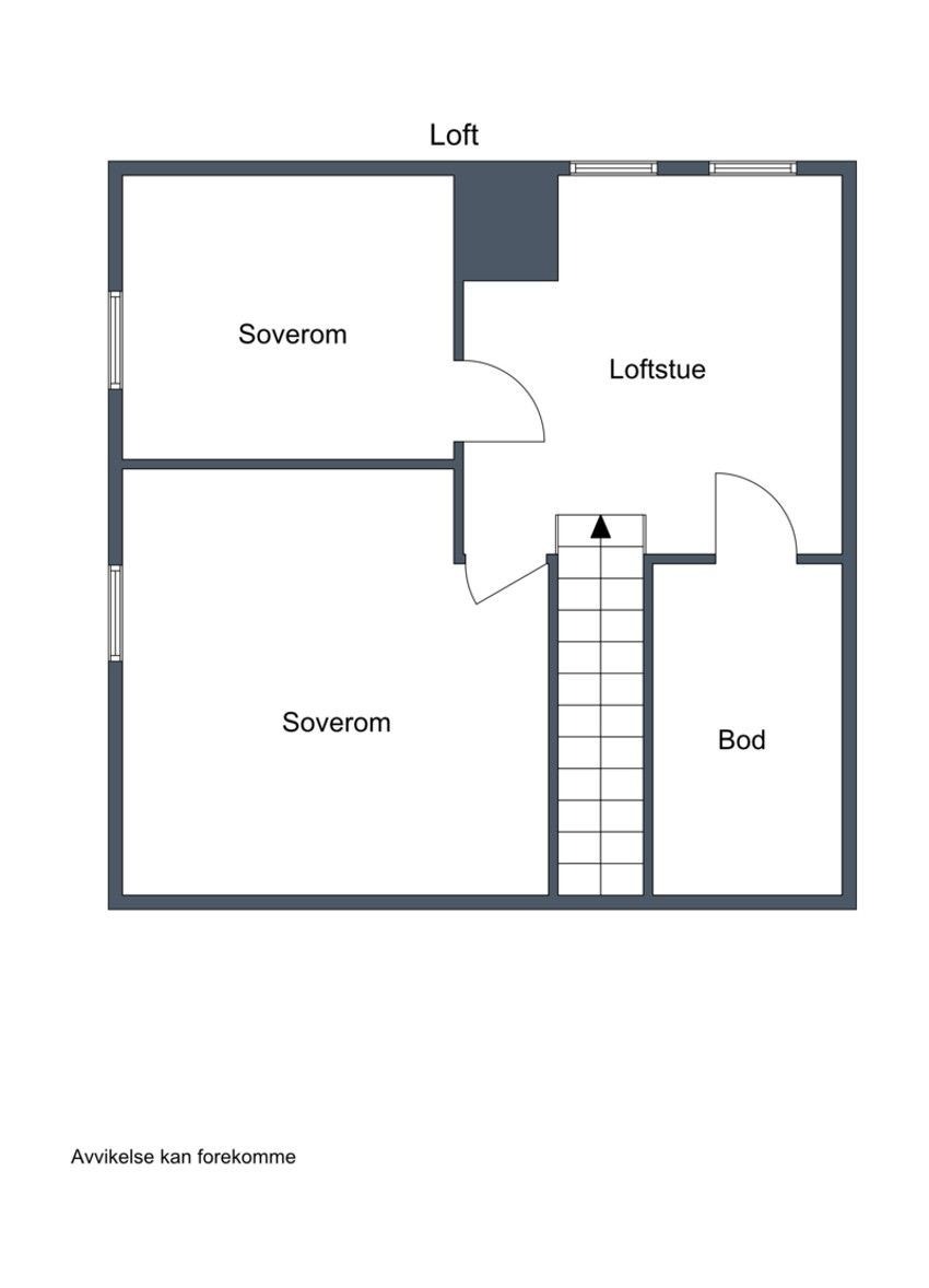 Planskisse 2D, loftsetasje. Galleribilde