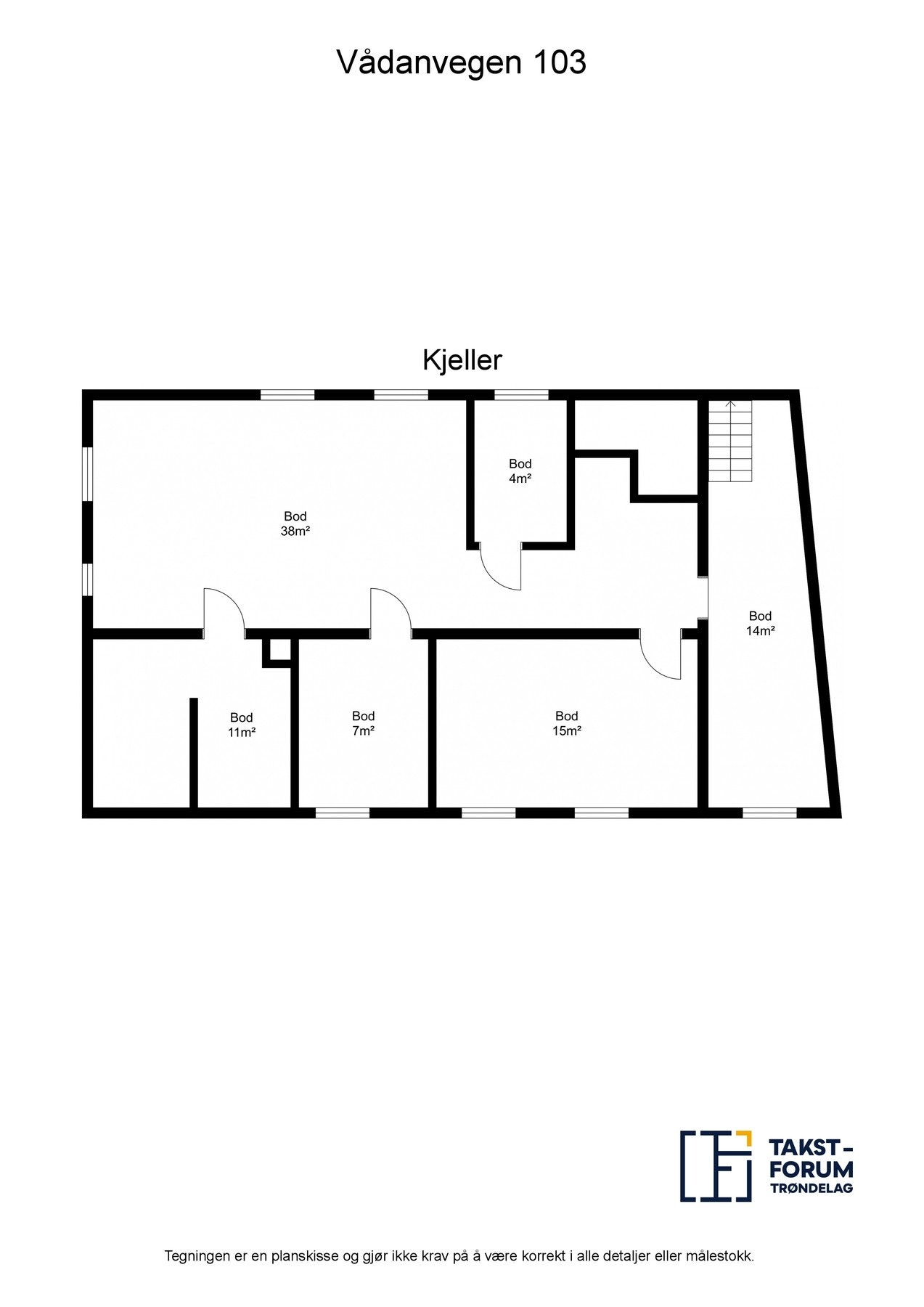 Planskisse med areal kjelleretasje Galleribilde