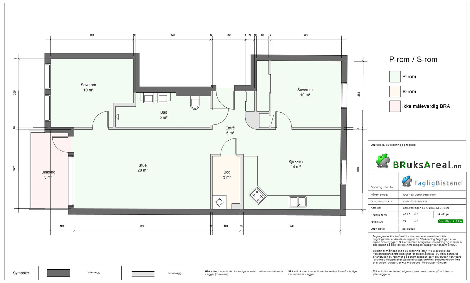 4.etasje: Entré, gang, bod, bad/wc/vaskerom, 2 soverom, kjøkken og stue. Galleribilde