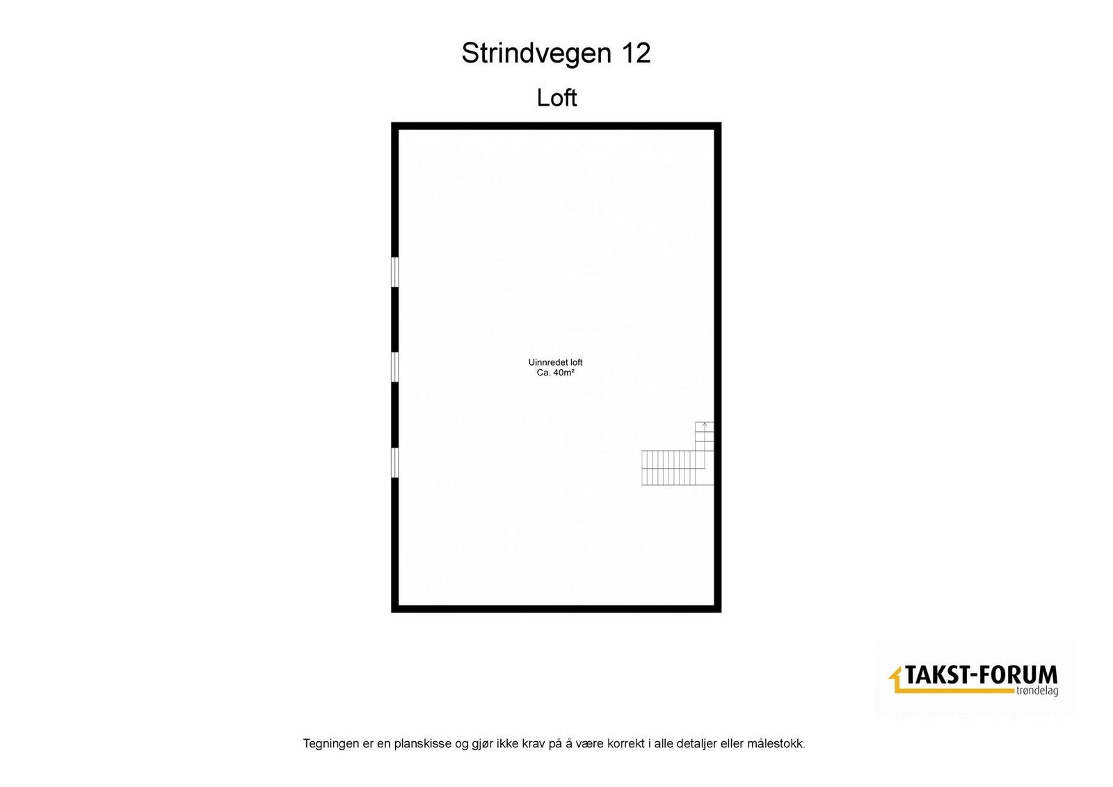 Loft - Planskisse med areal. Galleribilde