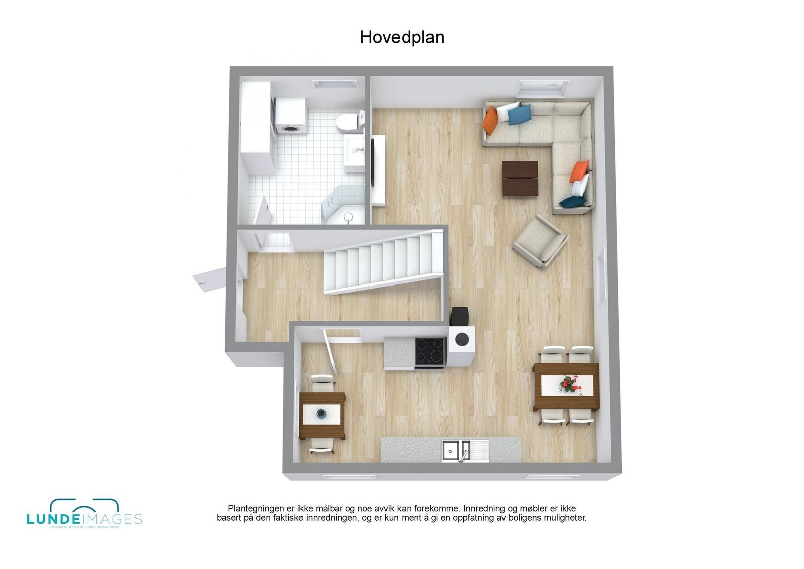 3D plantegning hovedetg. Galleribilde